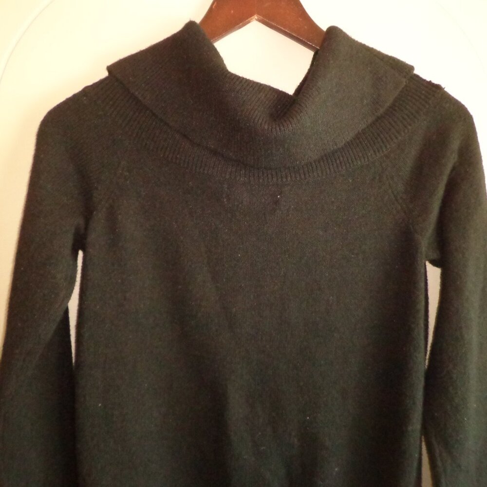 Anthropologie Wide Cowl Neck Sweater XS Black Raglan Long Sleeves - Picture 2 of 10
